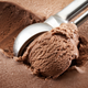 a scoop of chocolate ice cream